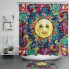 Abstract Boho Mandala Waterproof Fabric Shower Curtain In Colorful Burning Sun Style
