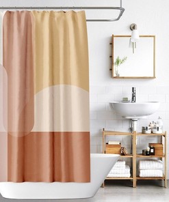 Abstract Boho Plant Print Waterproof Shower Curtain For Unique Bathroom