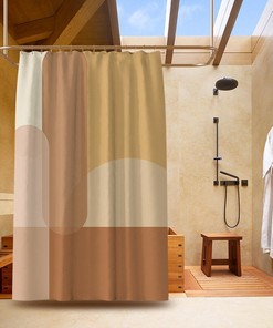 Abstract Boho Plant Print Waterproof Shower Curtain For Unique Bathroom