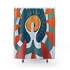 Abstract Colorful Boho Sun Shower Curtain with Unique Cloth Fabric Design and Funky Art for Master Bathroom Decor 