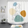 Abstract Colorful Geometric Line Body Fabric Shower Curtain, Ideal For Modern Bathroom Decor