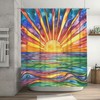 Abstract Colorful Sun Fabric Shower Curtain for Bathroom, Waterproof - Ohocut