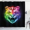 Abstract Colorful Tiger Print Shower Curtain for Artistic Bathroom Decor