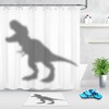 Abstract Dinosaur Shadow Shower Curtain For Adults Bathroom