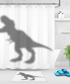Abstract Dinosaur Shadow Shower Curtain For Adults Bathroom