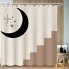 Abstract Double Color Matching Star And Moon Shower Curtain For A Bohemian Vibe