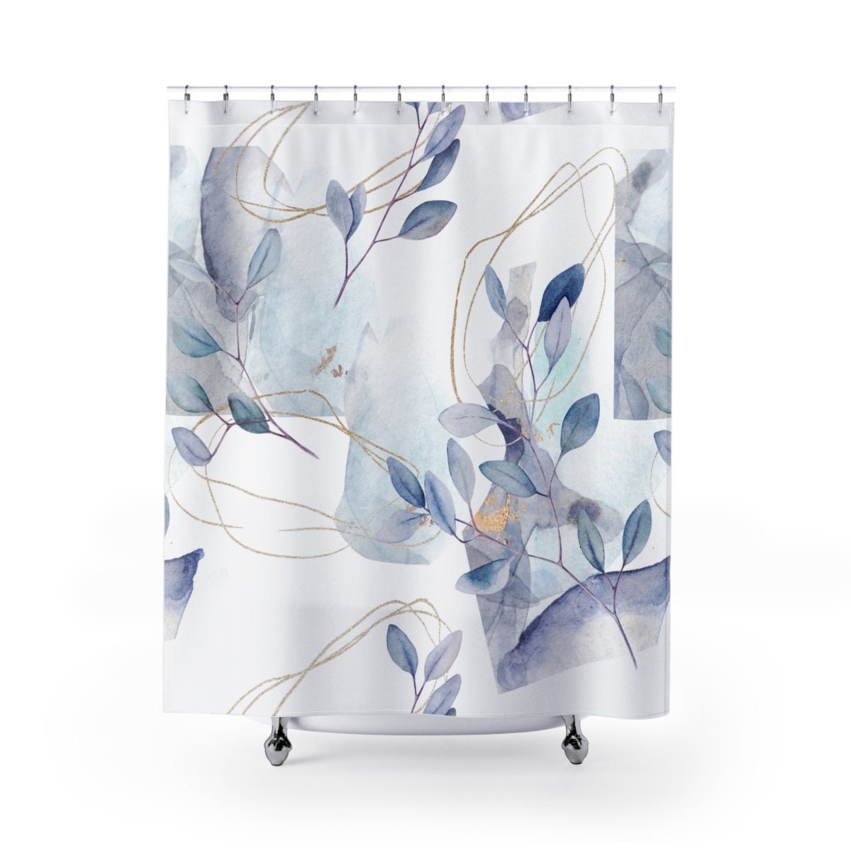Abstract Flower Branches Shower Curtain For A Modern Bathroom - Image 2