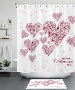 Abstract Flower Hearts Shower Curtain For A Chic Bathroom