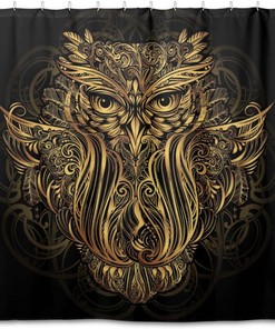 Abstract Funny Owl Shower Curtain Modern Home Bathroom Hotel Spa Decorations Waterproof Fabric