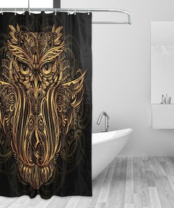 Abstract Funny Owl Shower Curtain Modern Home Bathroom Hotel Spa Decorations Waterproof Fabric