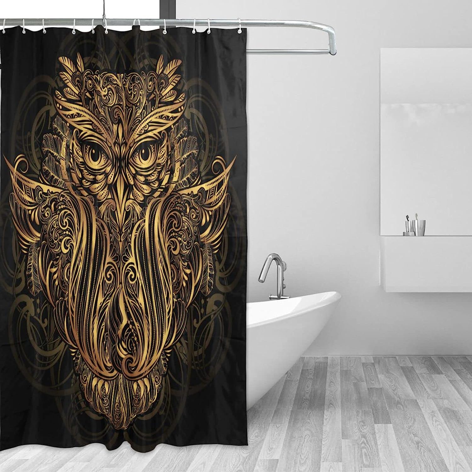 Abstract Funny Owl Shower Curtain Modern Home Bathroom Hotel Spa Decorations Waterproof Fabric