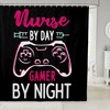 Abstract Gamepad And Nurse Design Shower Curtain For Boys And Girls.