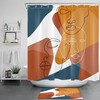 Abstract Geometric Line Face Shower Curtain For Modern Bathroom