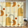 Abstract Geometric Lines Star And Moon Shower Curtain For A Bold Look