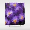Abstract Geometric Purple Shower Curtain Set, Colorful Bathroom Decor with Unique Pattern