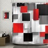 Abstract Geometric Red Shower Curtain - Chic and Modern Bathroom Decor with Waterproof and Durable Fabric