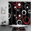 Abstract Geometric Red and Black Shower Curtain for a Contemporary Look