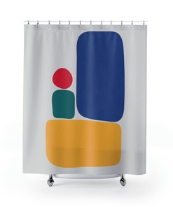 Abstract Geometric Shower Curtain For Chic Bathroom Decor