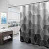 Abstract Geometry Grey And Black Ombre Shower Curtain