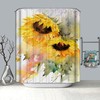 Abstract Golden Child Sunflower Oil Painting Shower Curtain to Add A Dreamy Feel to Your Bathroom