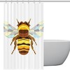 Abstract Graphic Bee Design Polyester Fabric Waterproof Shower Curtain for a Hotel Bathroom
