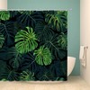 Abstract Green Art: Stylish Tropical Shower Curtain for Modern Bathrooms