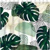 Abstract Green Chic Print Shower Curtain with Boho Tropical Leaves Design for Bathroom Decor