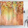 Abstract Herbs Alternative Medicine Shower Curtain, Ivy Back Florets Shrubs Design Cloth Fabric Bathroom Decors