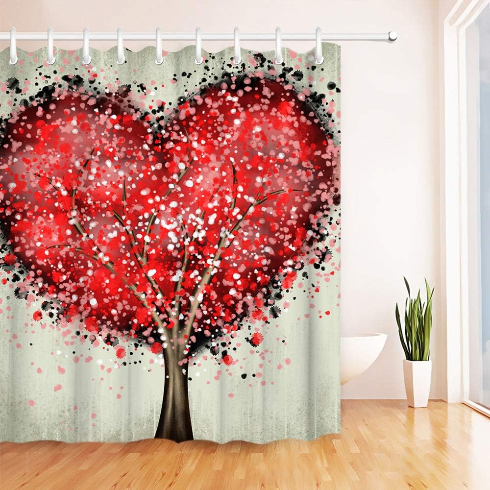 Abstract Landscape Tree of Life Fabric Shower Curtain for Bathroom Decor