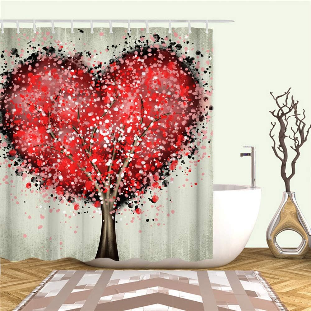 Abstract Landscape Tree of Life Fabric Shower Curtain for Bathroom Decor