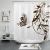 Abstract Leaves Butterfly Shower Curtain For Beautiful Bathroom Decor And Intriguing Abstract Designs