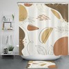 Abstract Leaves Shower Curtain Minimalist Geometric Bathroom Accessory Set For Simple Yet Chic Bathroom Decor