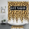 Abstract Leopard Pattern Get Naked Shower Curtain Set For Bold And Unique Bathroom Decor