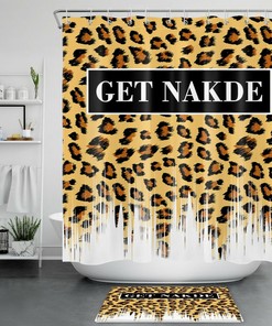 Abstract Leopard Pattern Get Naked Shower Curtain Set For Bold And Unique Bathroom Decor