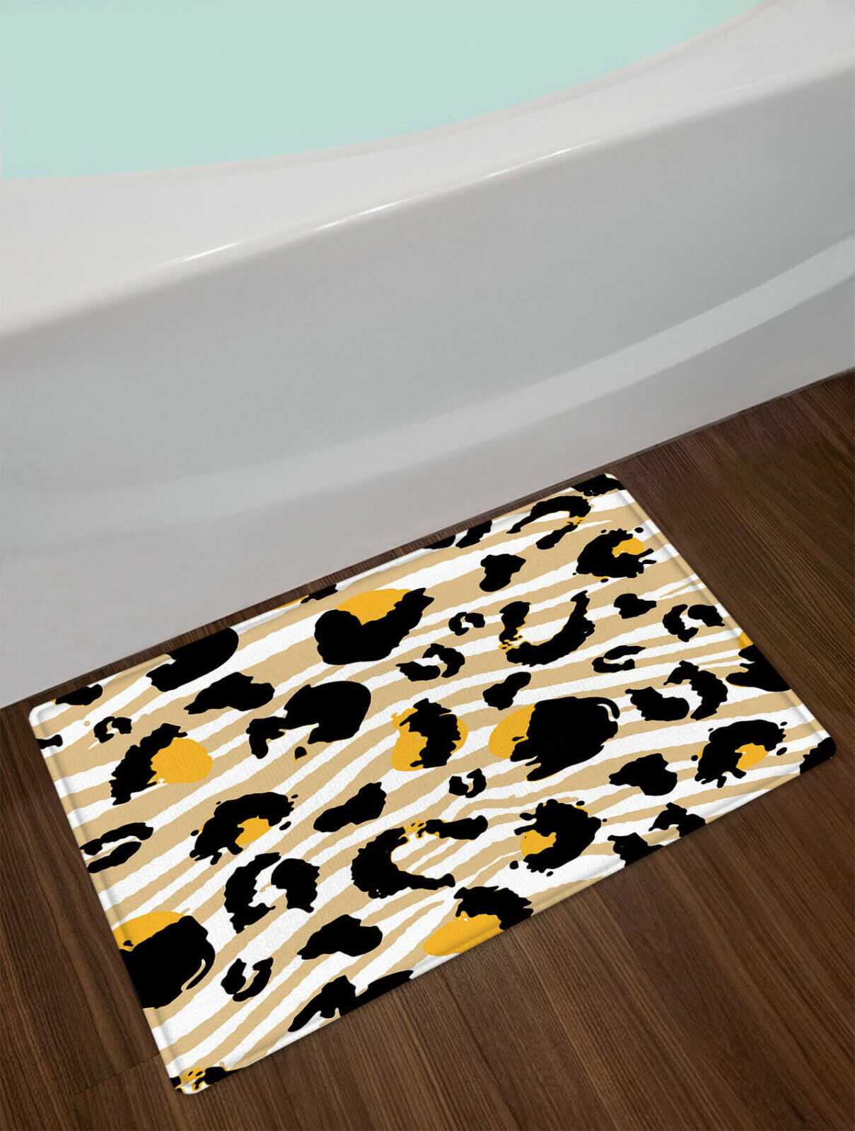 Abstract Leopard Print Shower Curtain, Artistic Bathroom Decor