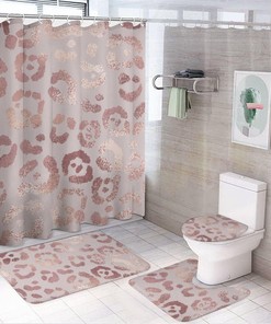 Abstract Leopard Skin Shower Curtain for Bathroom - At Home Shower Curtains for Bold Statement