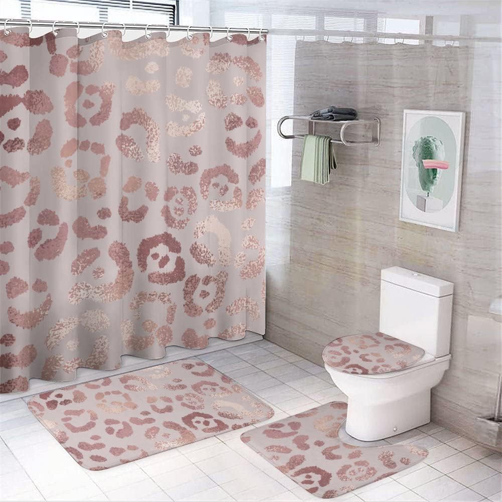 Abstract Leopard Skin Shower Curtain for Bathroom - At Home Shower Curtains for Bold Statement
