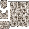 Abstract Leopard Spot Shower Curtain With Matching Mat For Bold Bathroom Decor
