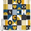 Abstract Love Heart Moon Eye Shower Curtain - LB Ombre Color Block Bathtub Curtainses
