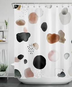 Abstract Mid Century Shower Curtain For Modern Bathroom