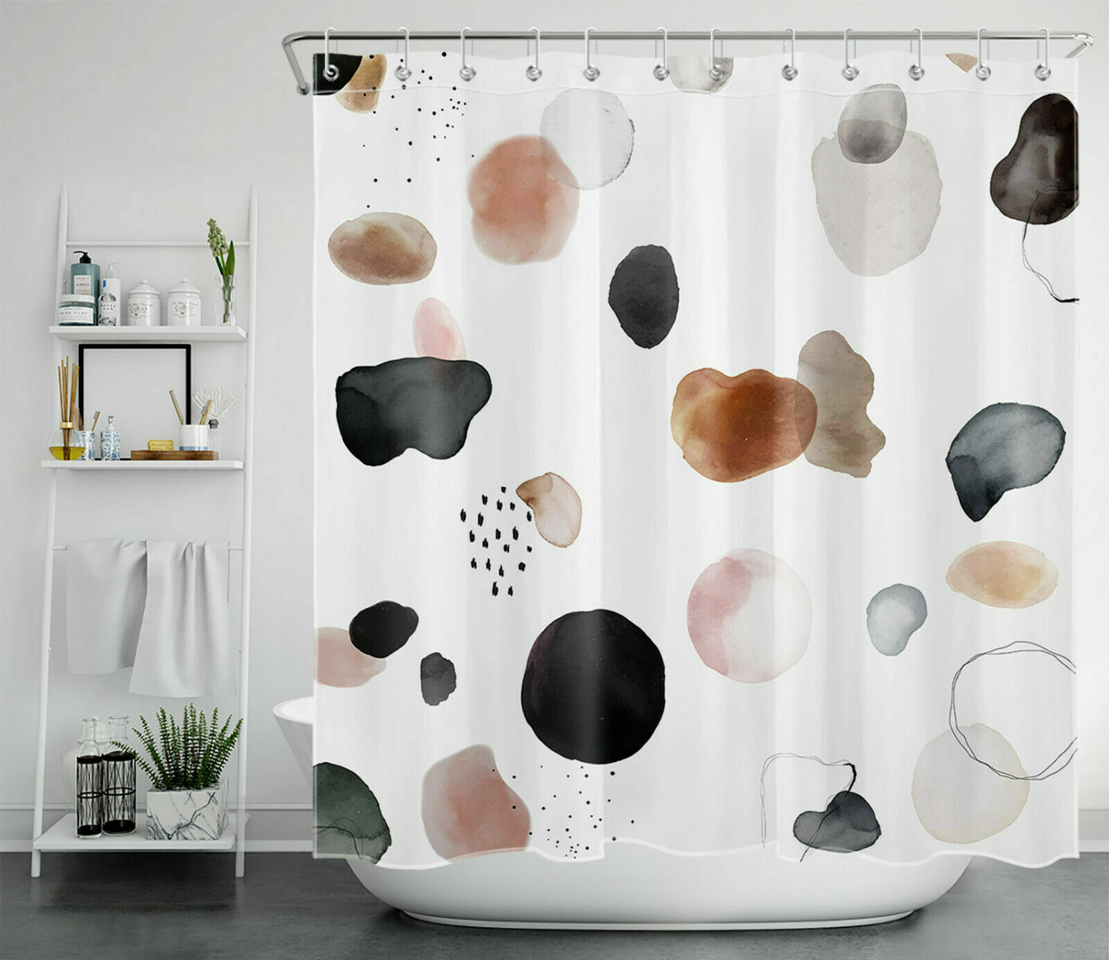 Abstract Mid Century Shower Curtain For Modern Bathroom