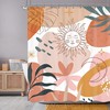 Abstract Minimalist Boho Shower Curtain with Sun, Moon and Leaves