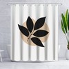 Abstract Minimalist Geometric Mid Century Modern Plant Shower Curtain for a Contemporary Bathroom Look 