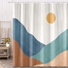 Abstract Mountain Art Printed Waterproof Fabric Shower Curtain for Boho Bathroom Decor