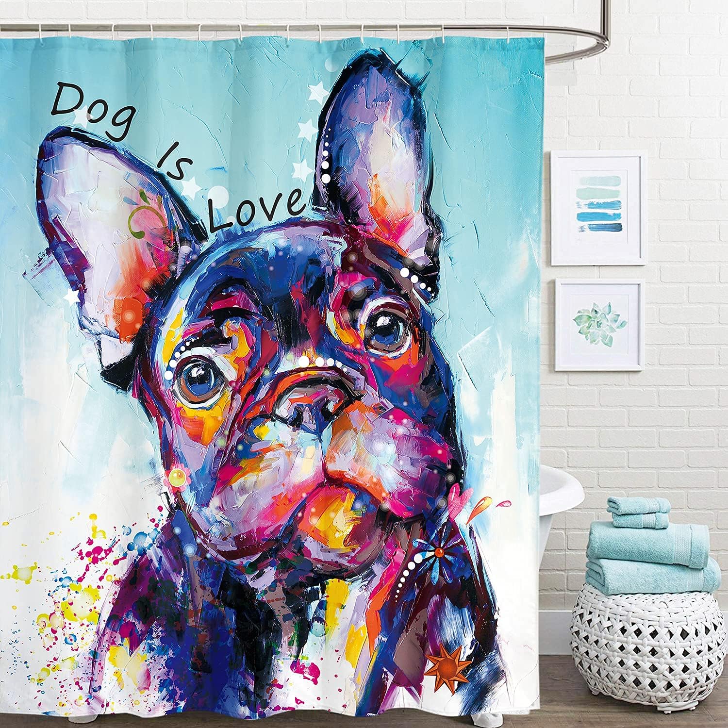 Abstract Oil Painting Bathroom Shower Curtain for a Colorful Bathroom