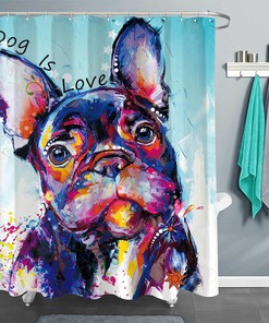 Abstract Oil Painting Bathroom Shower Curtain for a Colorful Bathroom
