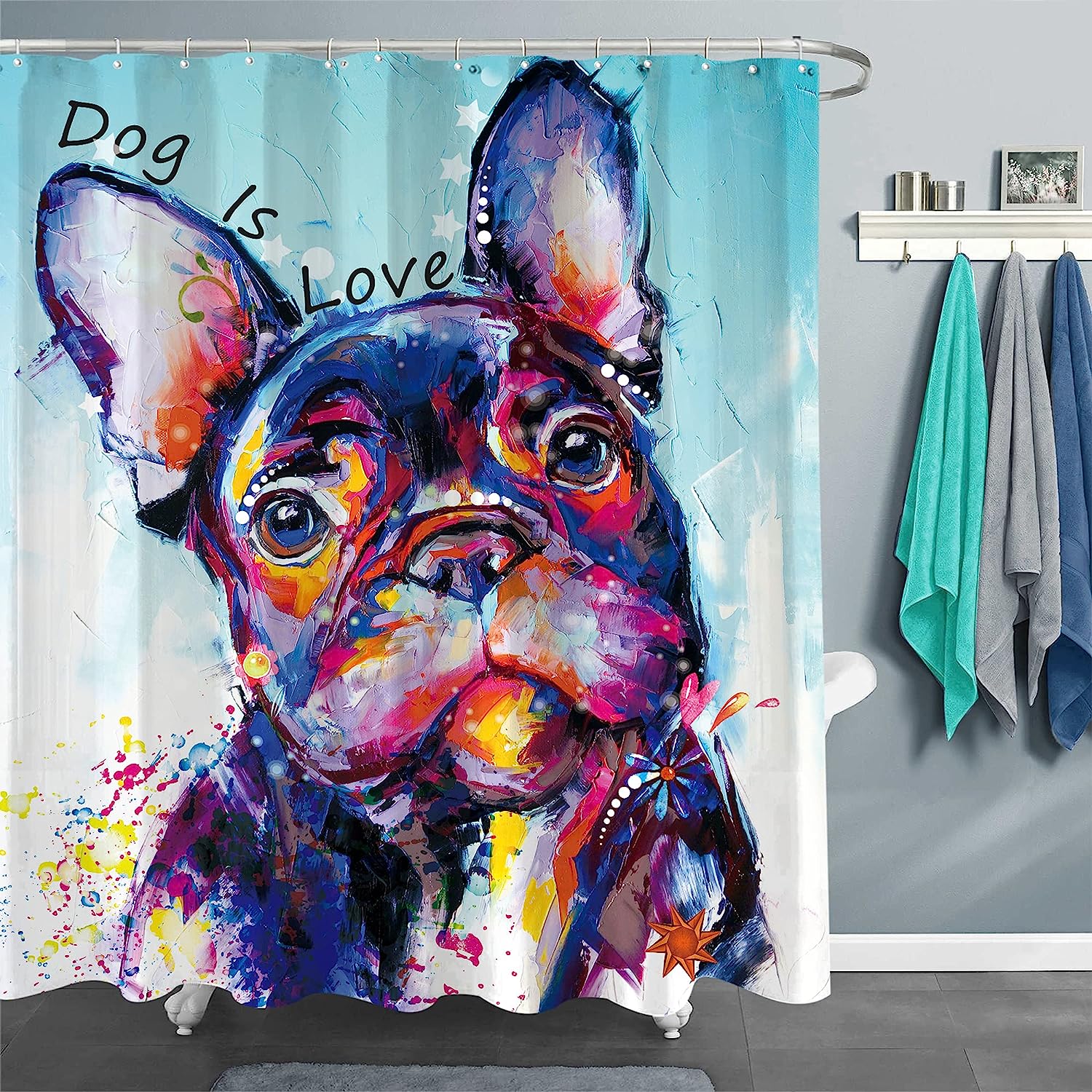 Abstract Oil Painting Bathroom Shower Curtain for a Colorful Bathroom
