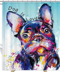 Abstract Oil Painting Bathroom Shower Curtain for a Colorful Bathroom