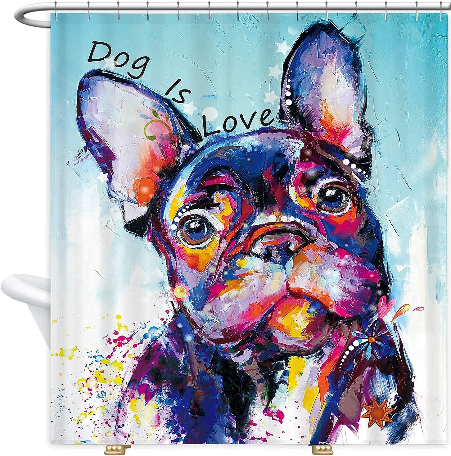 Abstract Oil Painting Bathroom Shower Curtain for a Colorful Bathroom