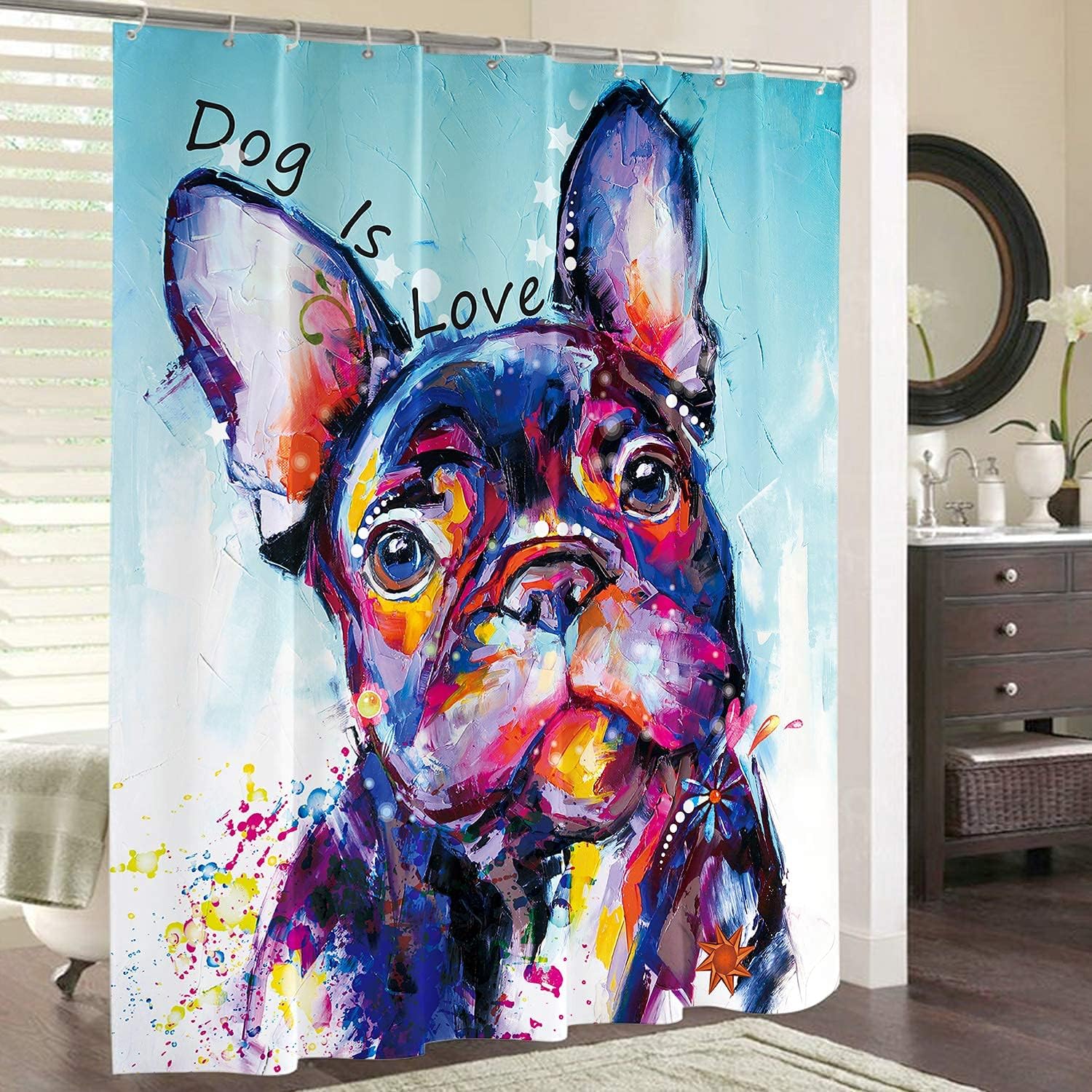 Abstract Oil Painting Bathroom Shower Curtain for a Colorful Bathroom